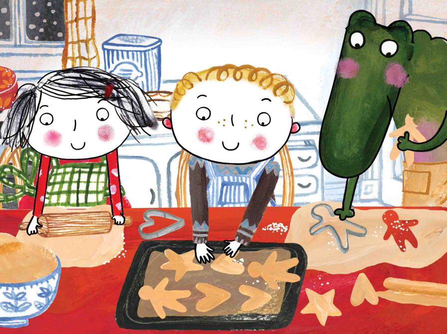 Billede fra tegnefilmen Rita og Krokodille: Jul